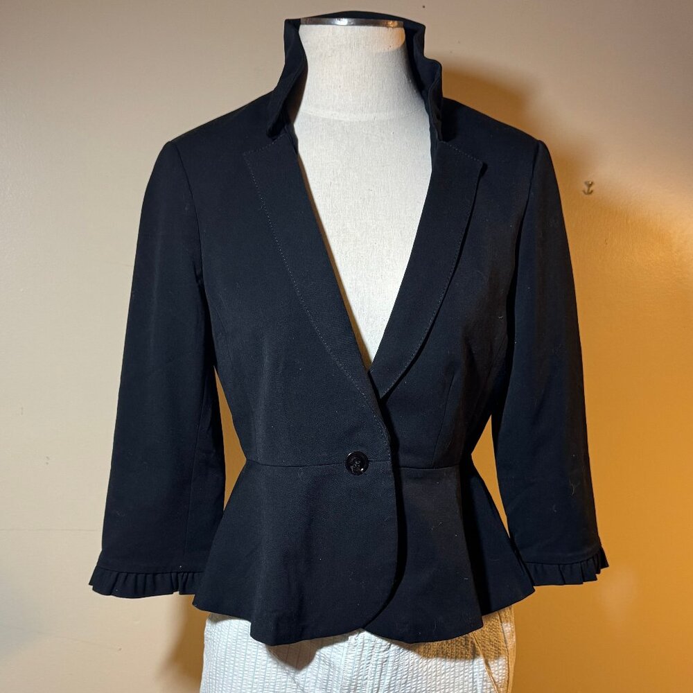 White House Black Market | Black Raised Collar Blazer